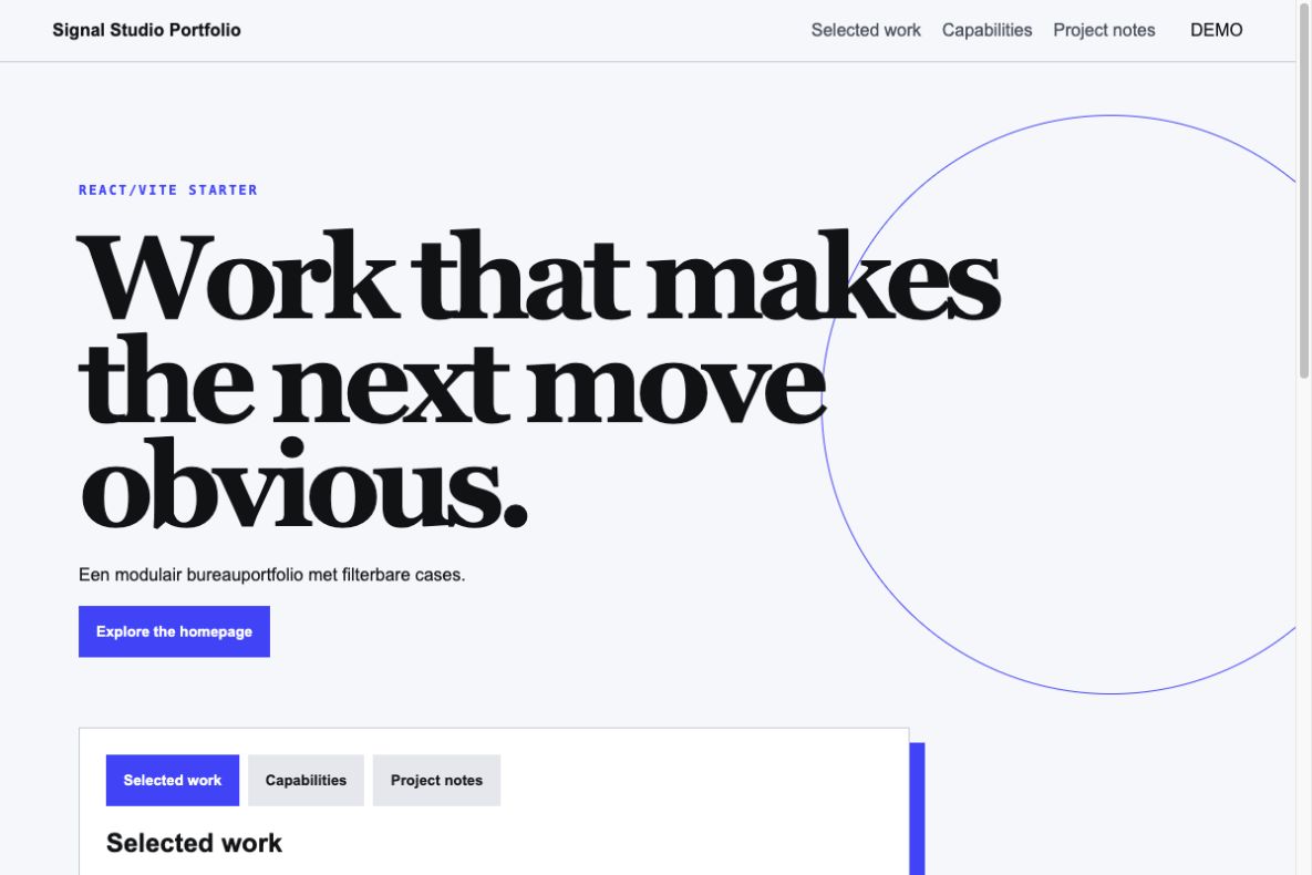 Preview van Signal Studio Portfolio